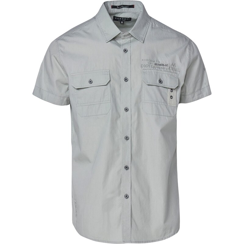 KOROSHI Košeľa sivá / pastelovo zelená 63874207