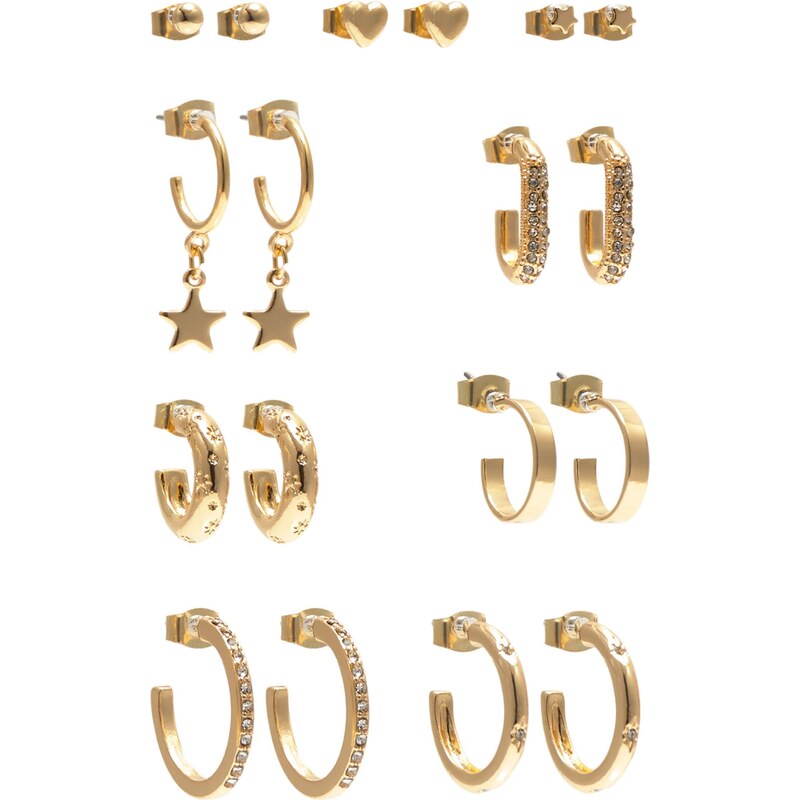 Pull&Bear Náušnice zlatá / priehľadná 65879550