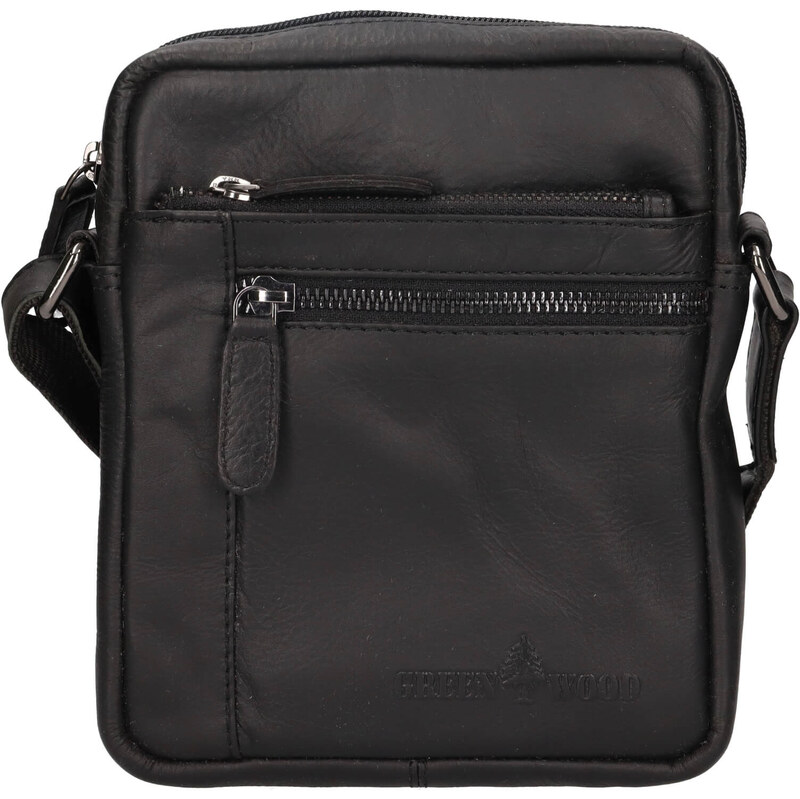 Pánska kožená taška cez rameno Greenwood Paulo - čierna 64167672