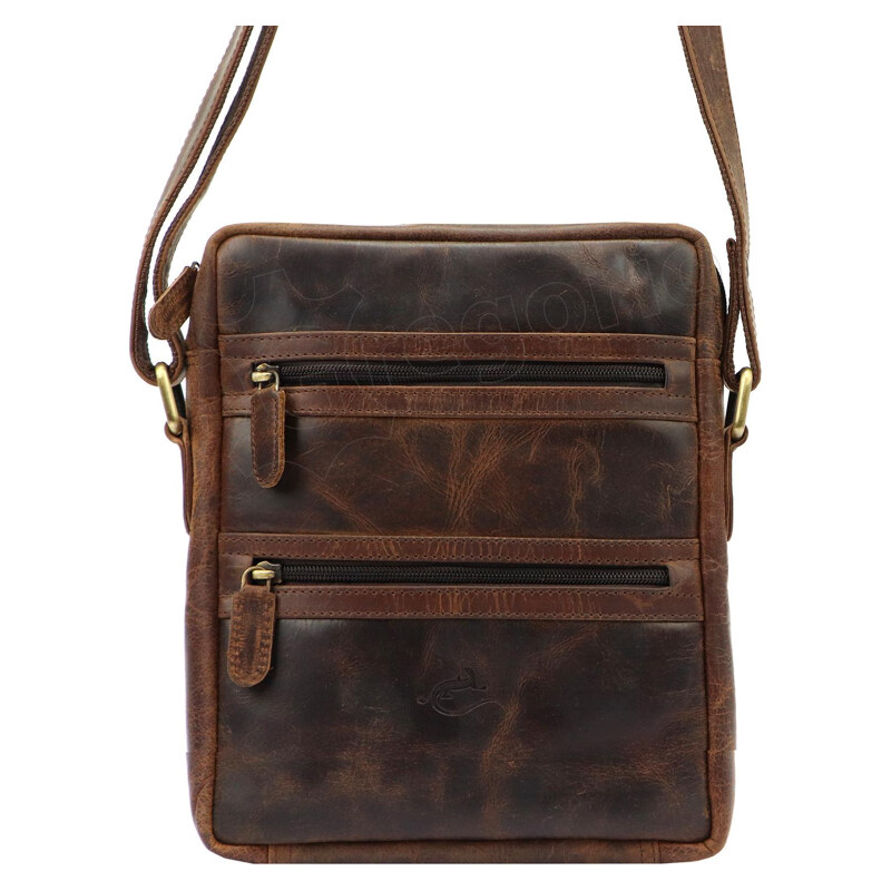 MK Pánska kožená taška cez rameno hnedá (GT238) 63773850