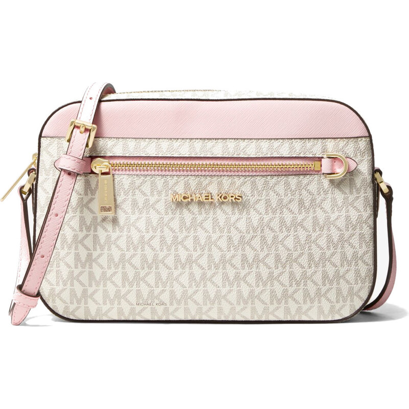 Michael Kors Jet Set Large Logo Crossbody Bag Powder Blush Multi 63773854