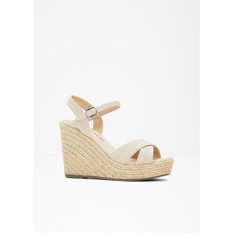 bonprix Klinové sandále, farba béžová 19129841