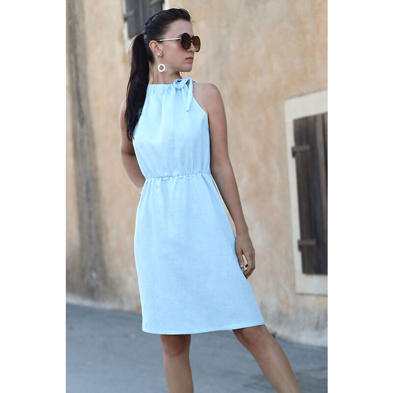 Letné šaty bez rukávov Lotika zo 100% lanu 62721301