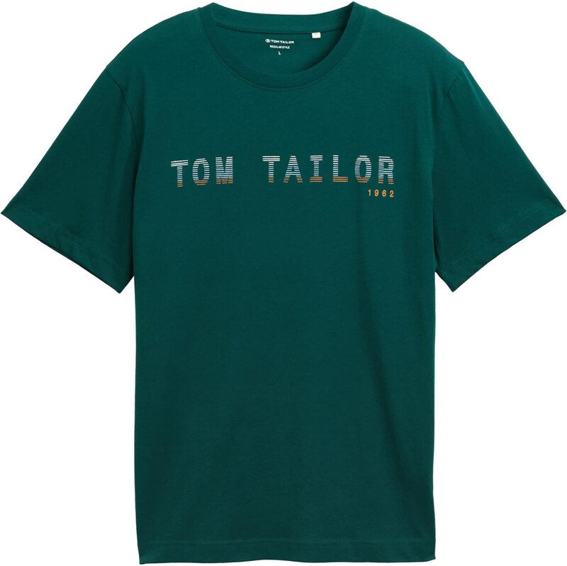 TOM TAILOR Tričko farba ťavej srsti / svetlomodrá / tmavozelená / 63780338