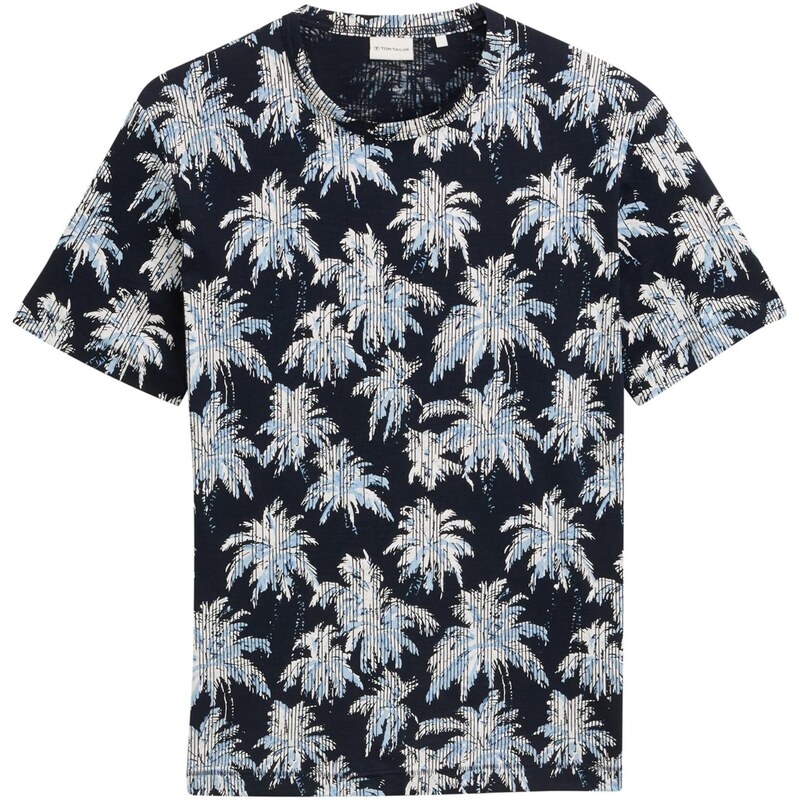 TOM TAILOR Tričko námornícka modrá / svetlomodrá / šedobiela 63780465