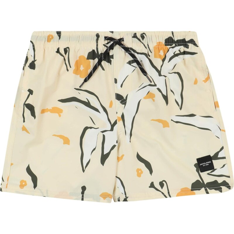 Jack & Jones Junior Plavecké šortky JPSTMaui krémová / kaki / oranžová 63780624
