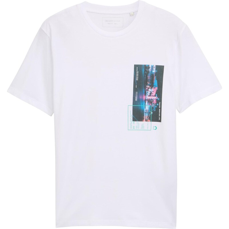 TOM TAILOR DENIM Tričko námornícka modrá / vodová / ružová / biela 63780421