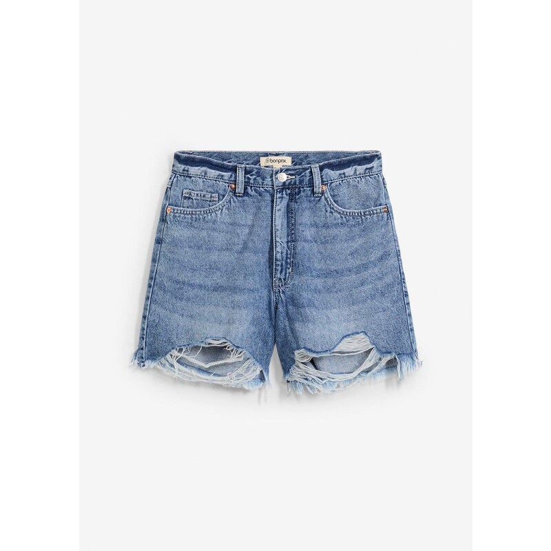 bonprix Džínsové šortky High Waist, Low Stretch, farba modrá 63478032