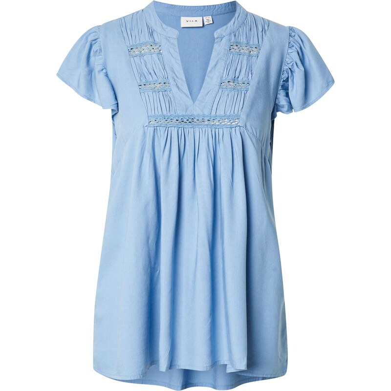 VILA Blúzka VIVisia modrá denim 64045390