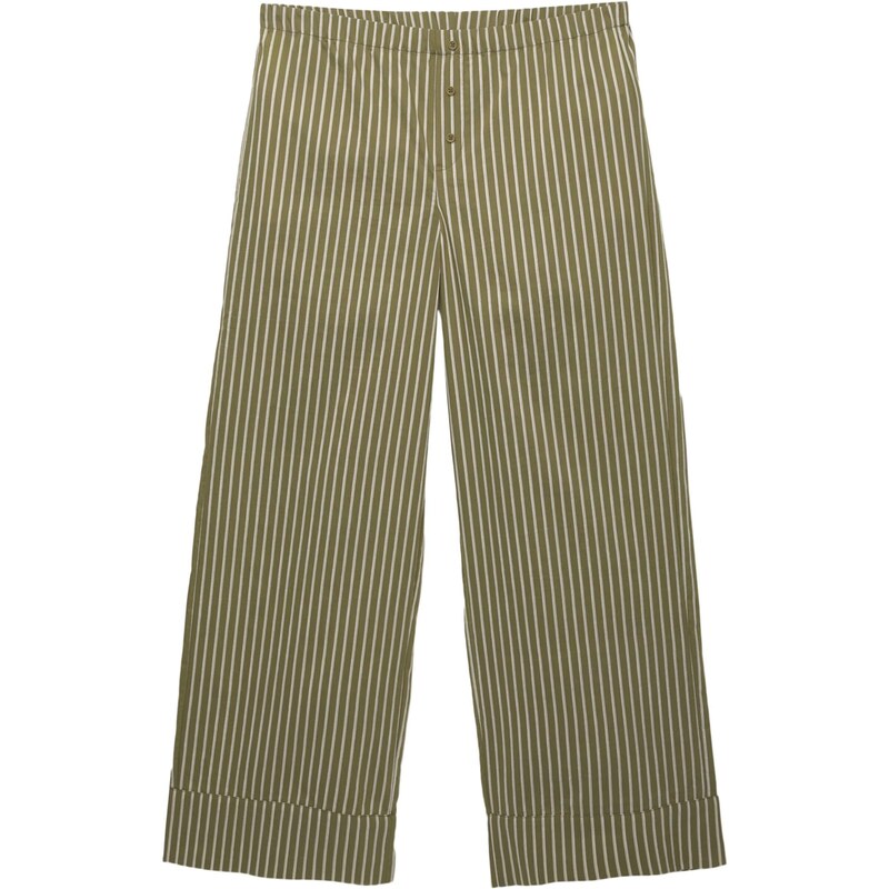 Pull&Bear Nohavice olivová / šedobiela 65879688