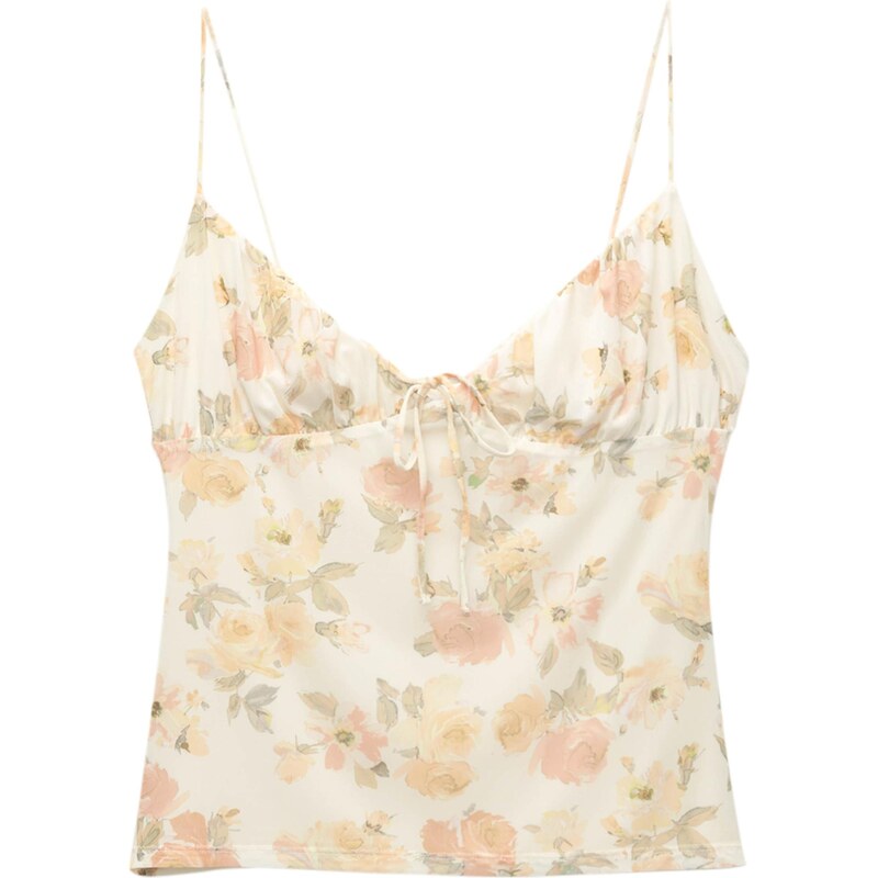 Pull&Bear Top svetložltá / pastelovo zelená / ružová / biela 65879700