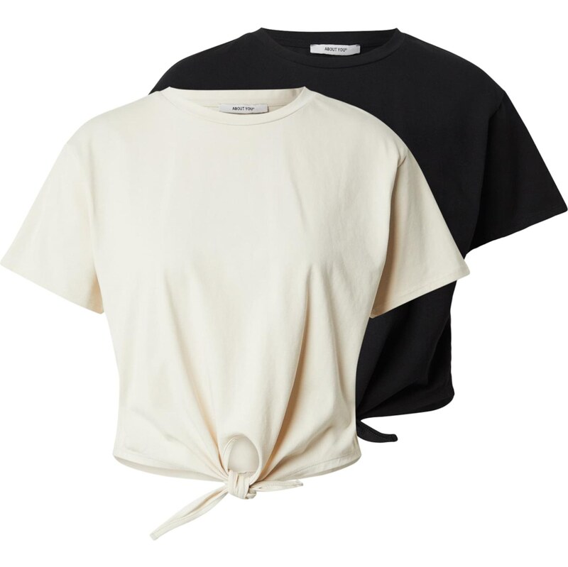 ABOUT YOU Tričko Marla krémová / čierna 66307481