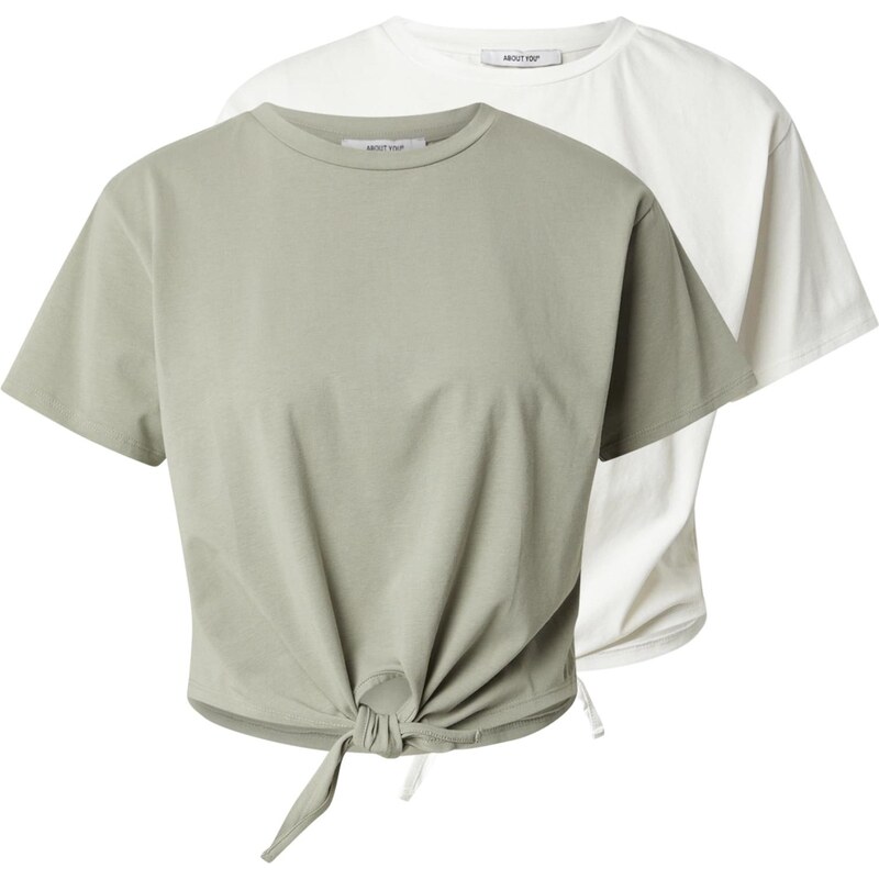 ABOUT YOU Tričko Marla mätová / biela 64570754