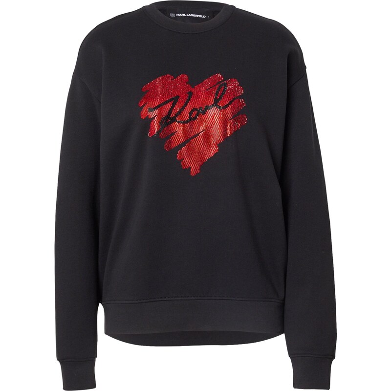 Karl Lagerfeld Mikina HEARTS krvavo červená / čierna 59703060