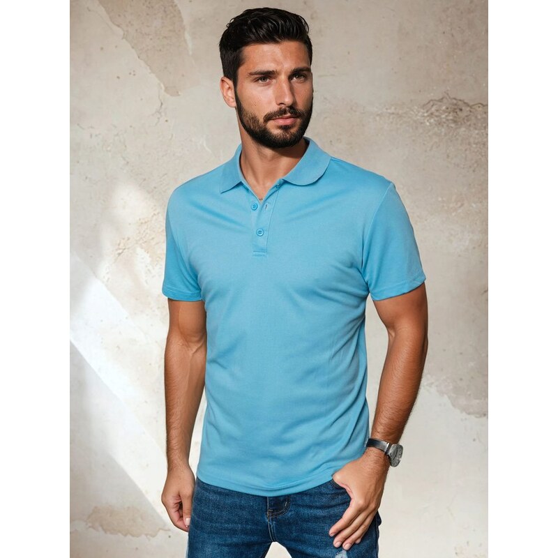 Dstreet Trendová nebesky modrá polokošeľa 63788206