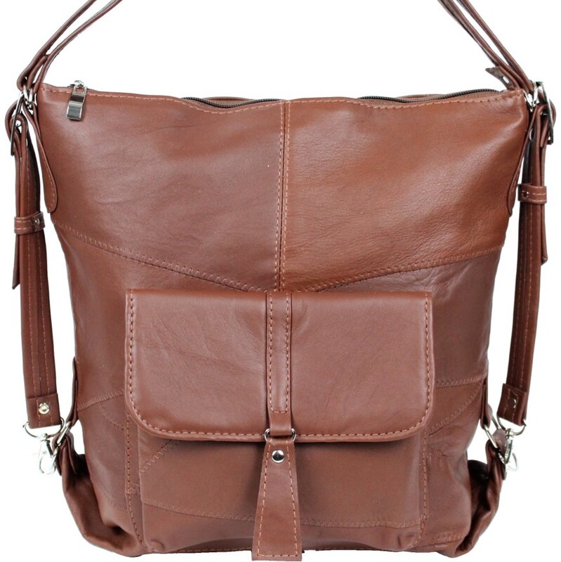 Sikora Dámska kožená kabelka - batôžtek Ela hnedá 63788182