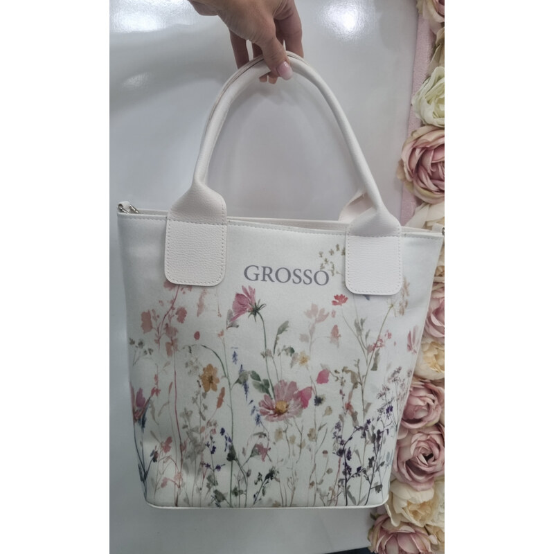E-shop Katrins Fashion Kvietkovaná kabelka do ruky Grosso