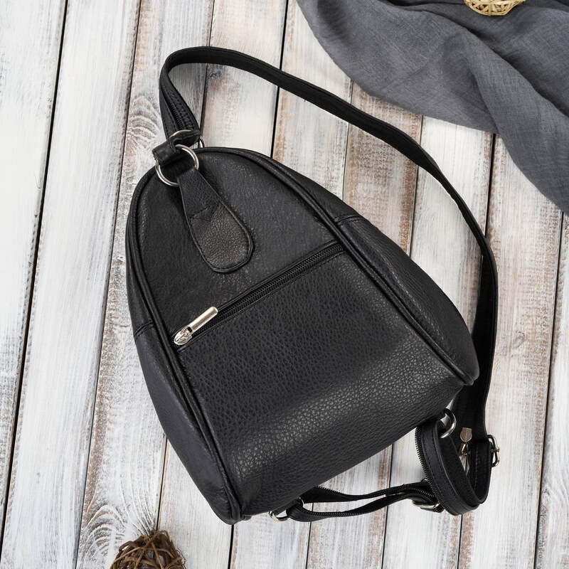 Abruzzo Dámsky kožený batoh klasický alebo jednoramenný | čierna ABR 63789963