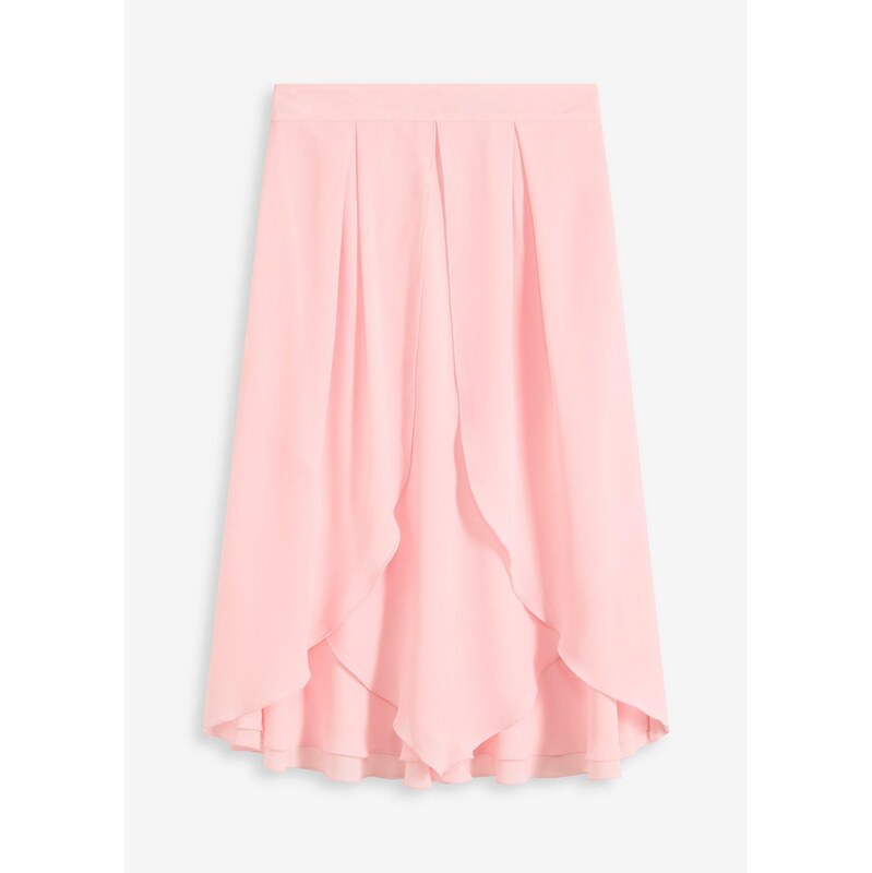 bonprix Midi sukňa s riasením, farba ružová 63790056