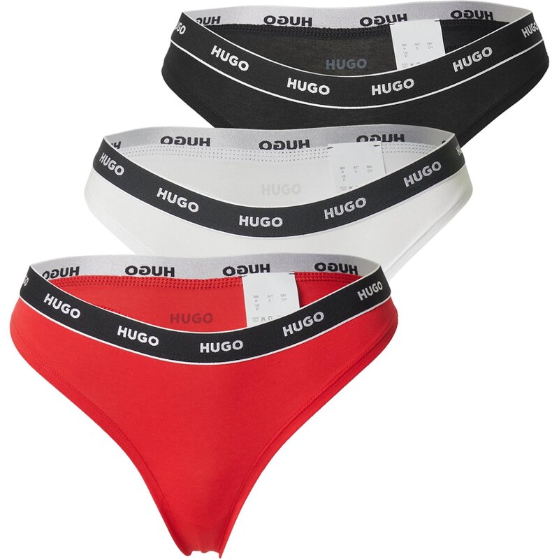 HUGO Tangá červená / čierna / šedobiela 63791752