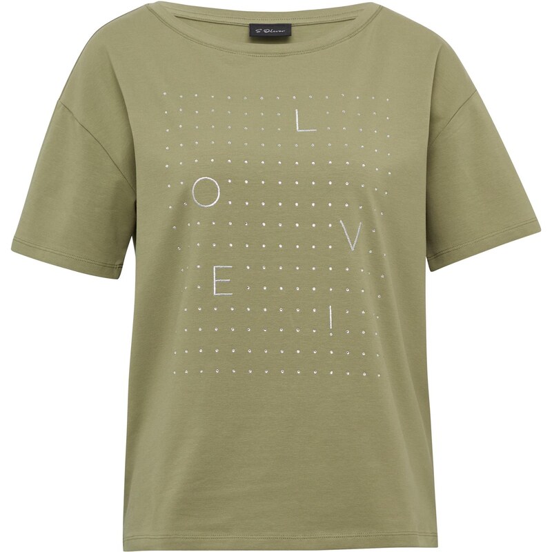 s.Oliver BLACK LABEL Tričko olivová / strieborná 65809671