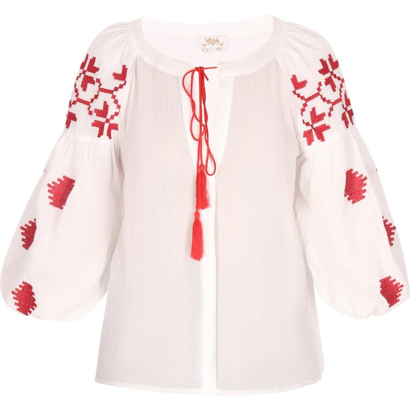 usha FESTIVAL Blúzka červená / biela ako vlna 64559093