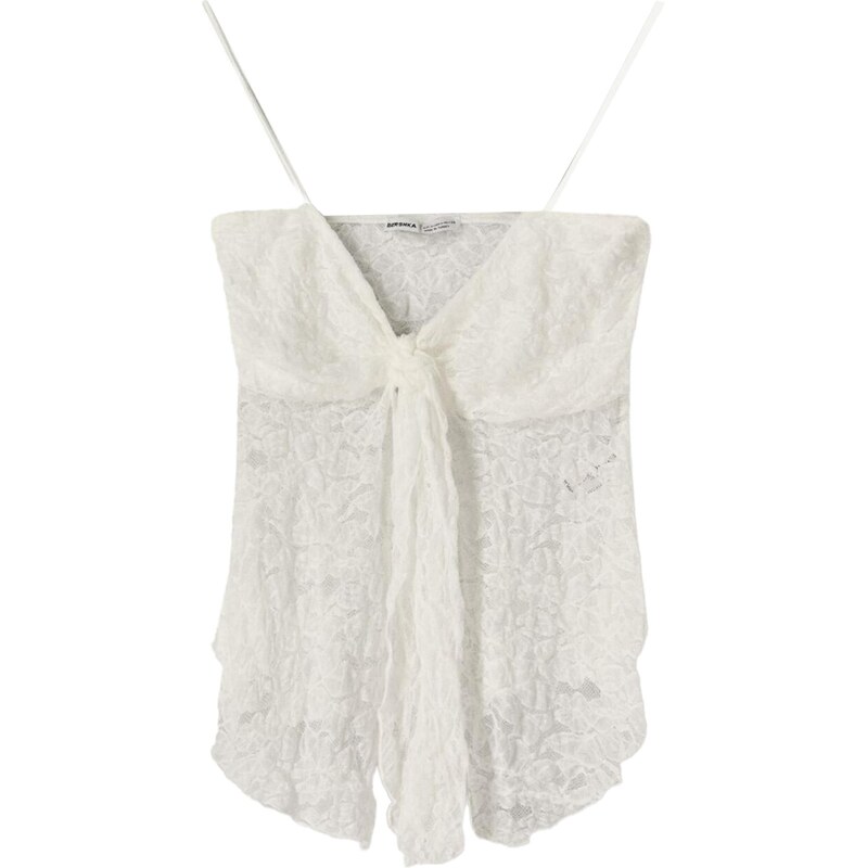 Bershka Top šedobiela 64512992