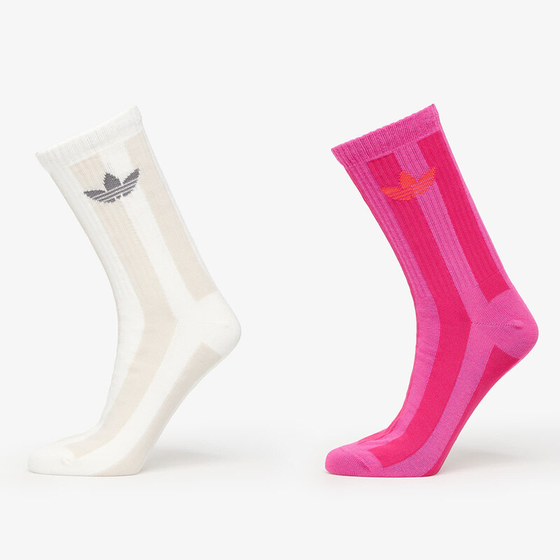 adidas Originals adidas Striped Crew Socks 2-Pack Off White/ Signal 63792942