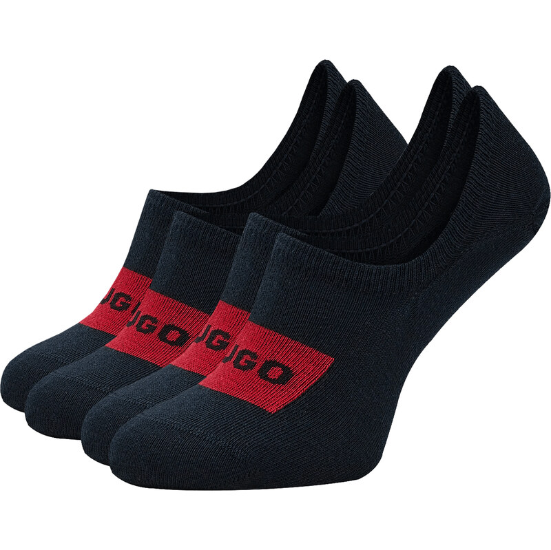 HUGO - 2PACK HUGO dark blue neviditeľné pánske ponožky 63800694