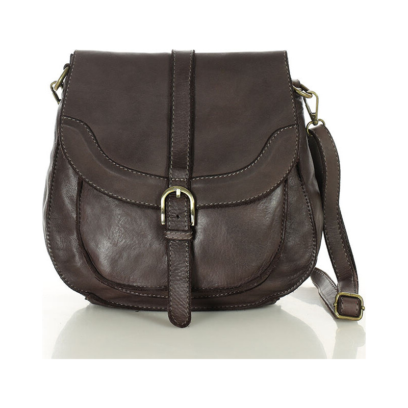 MARCO MAZZINI Tmavě hnědá dámská vintage retro kabelka přes rameno 63801111