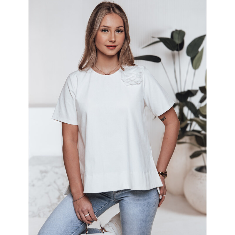 BASIC Smotanové tričko s kvetinovou aplikáciou BINDA RY2486 52670867