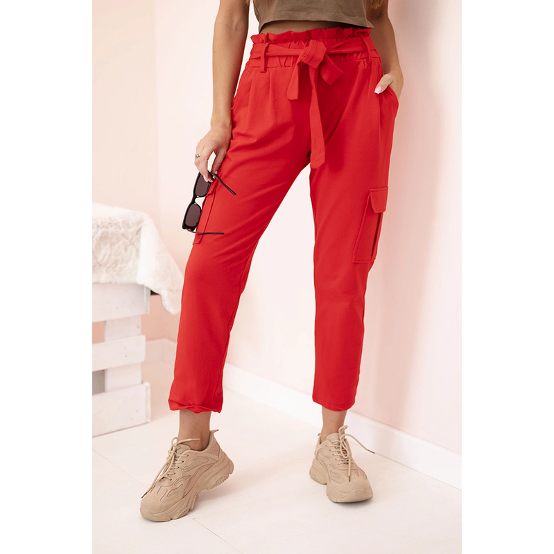 Kesi Dámske cargo nohavice 69387 s vysokým pásom 67026651