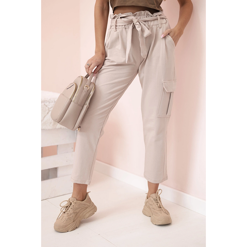 Kesi Dámske cargo nohavice 69387 s vysokým pásom 67026652