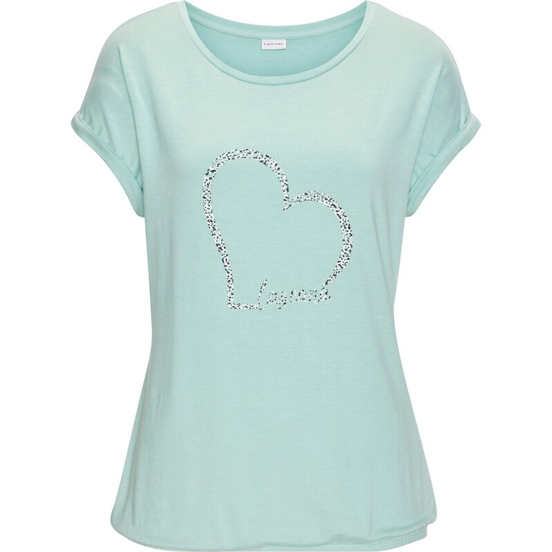 LASCANA Tričko mätová / čierna / biela 64293628