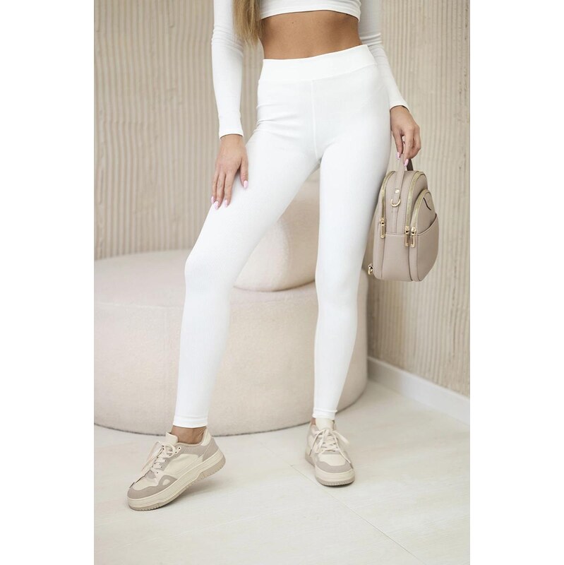 MladaModa Legíny z vrúbkovaného materiálu s vysokým pásom model 69847 64102053