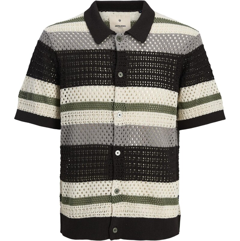 Jack & Jones Premium Kardigán JPRBluwilmer sivá / olivová / čierna / 66056916