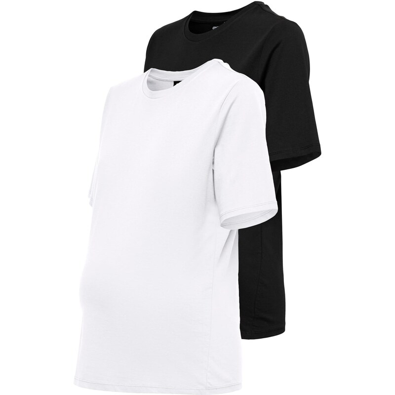 Only Maternity Tričko čierna / biela 64163289