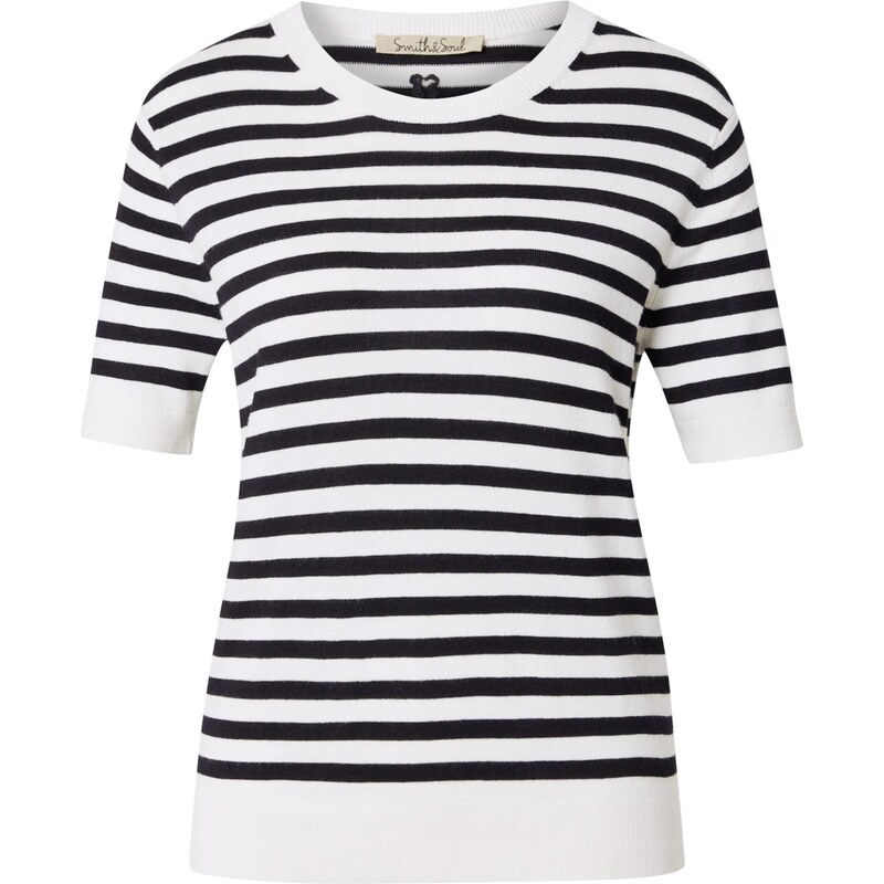 Smith&Soul Sveter námornícka modrá / biela 64391642