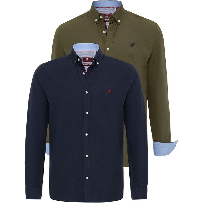 Williot Košeľa námornícka modrá / olivová / červená 65651681