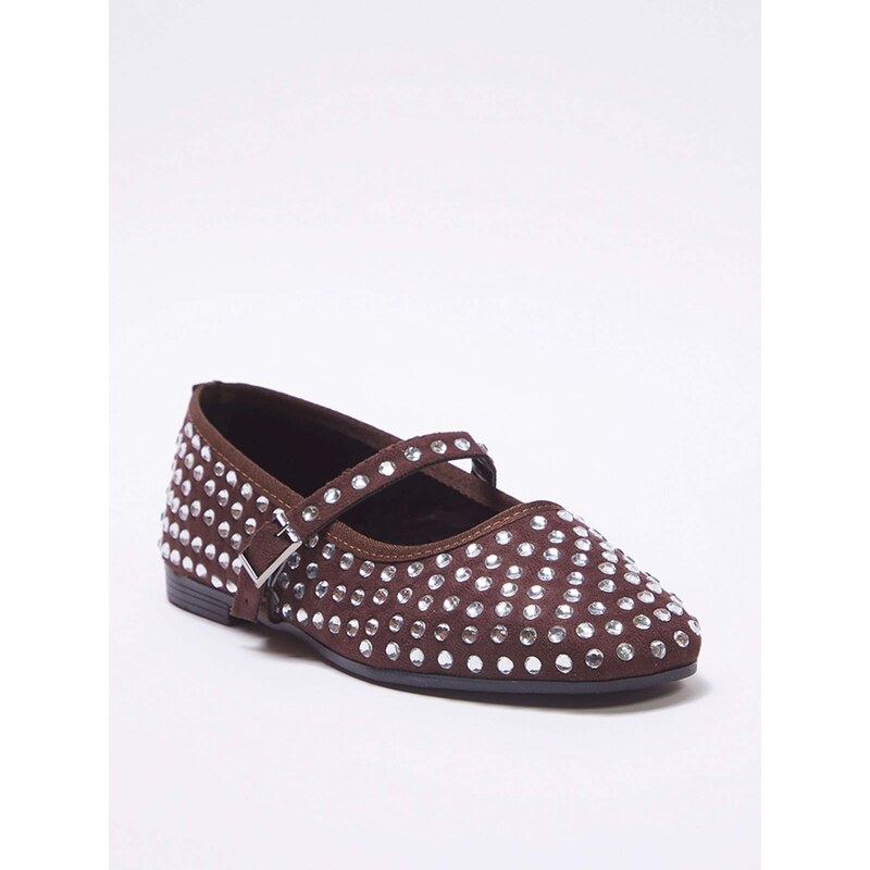 Trendyol Baleríny s ramienkom čokoládová 64339397