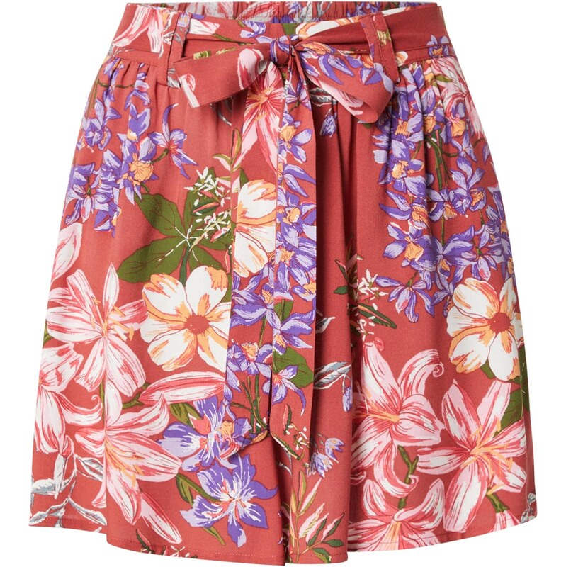 ONLY Plisované nohavice ONLNOVA olivová / fialová / marhuľová / 64482347