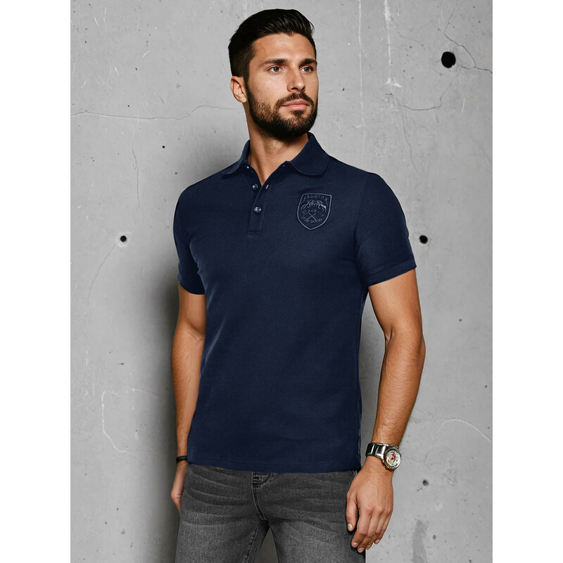 DStreet Pánska polokošeľa s nášivkou modrá 64693437