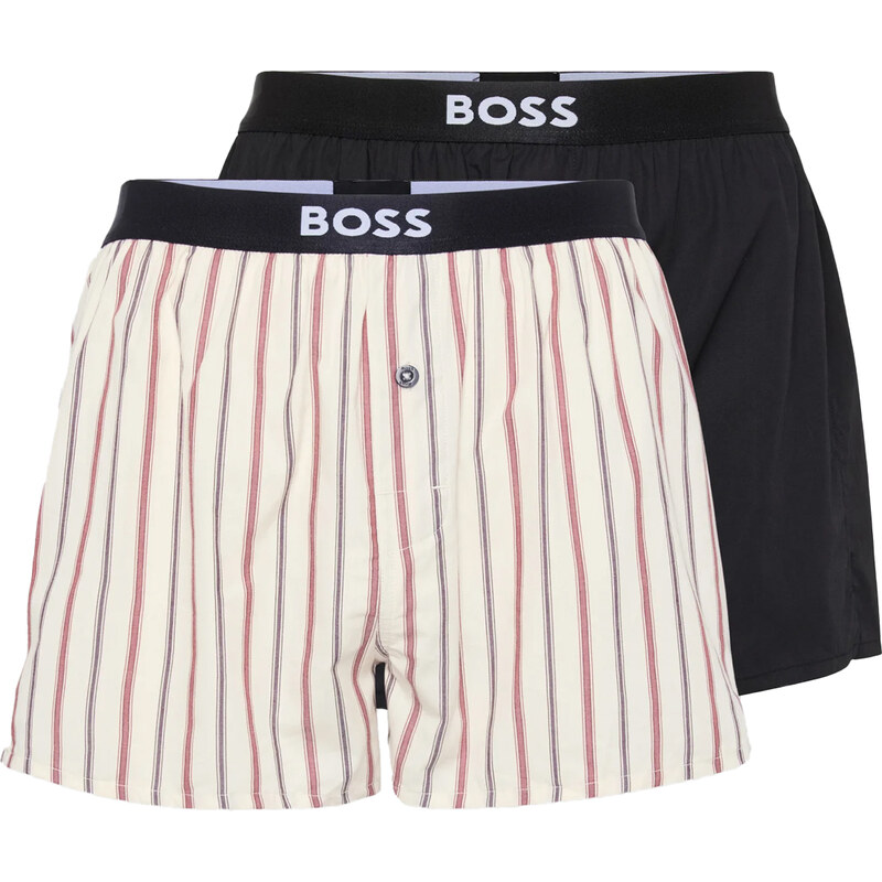 BOSS - trenky 2PACK natural pure cotton black & color line 63827780