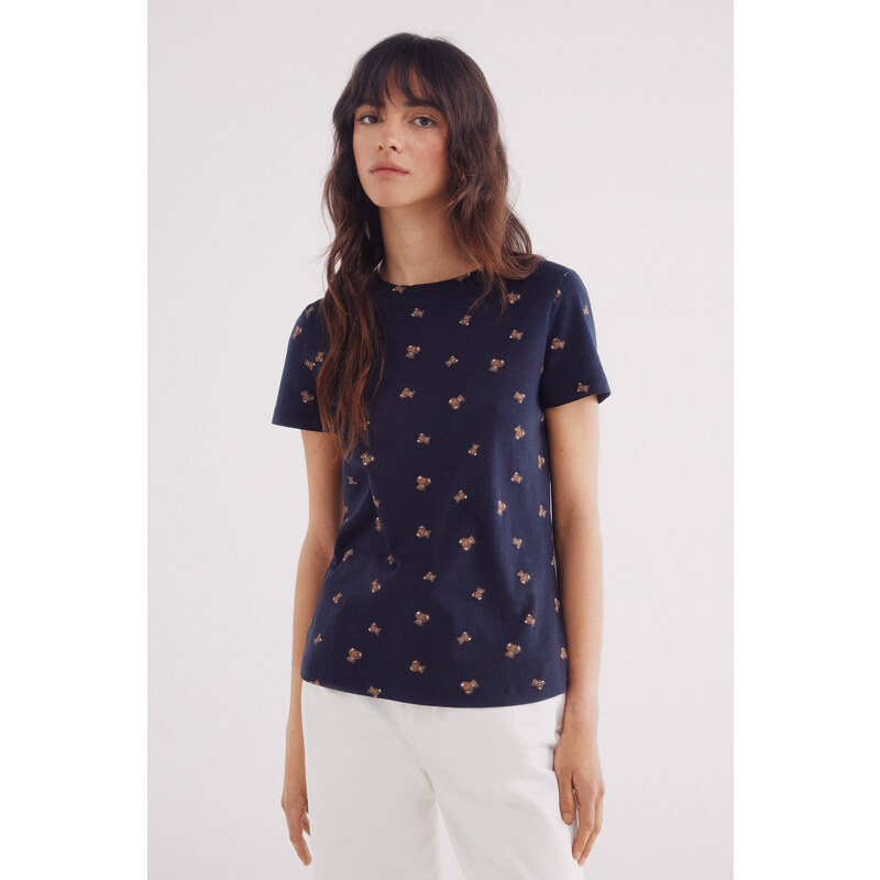 SPRINGFIELD Vzorované tričko s detailom gombíkov 63834739