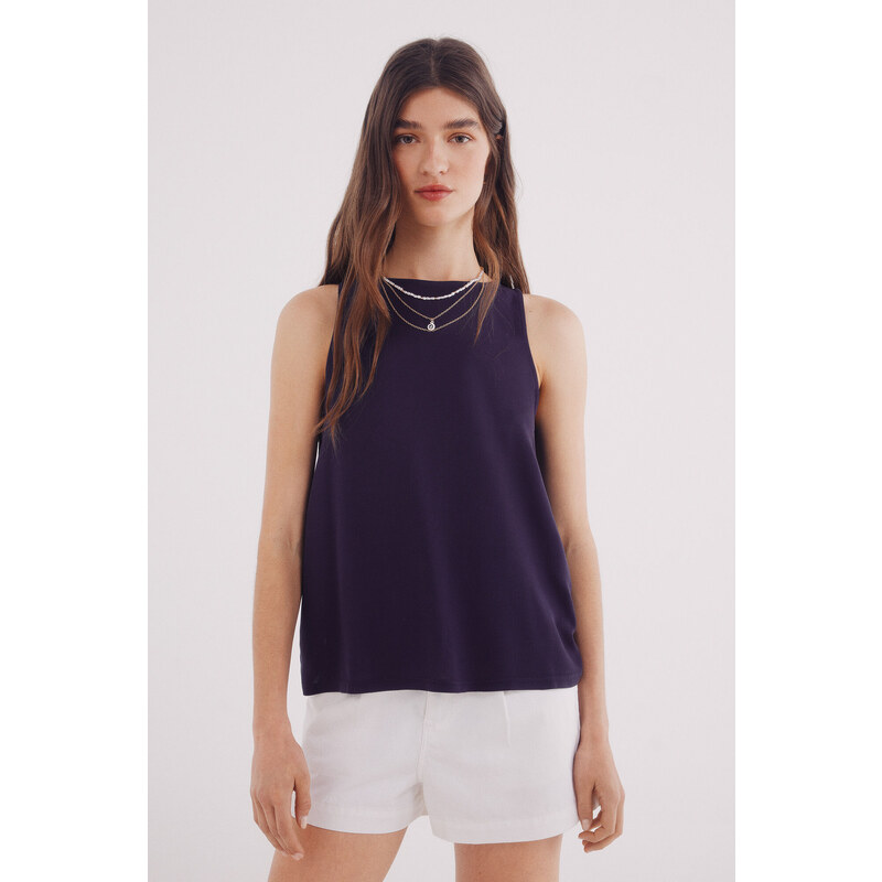 SPRINGFIELD Tričko s okrúhlym výstrihom z kombinovaného materiálu 63834736