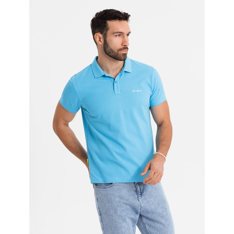 Ombre Cotton pique knit polo shirt - light blue 64793373