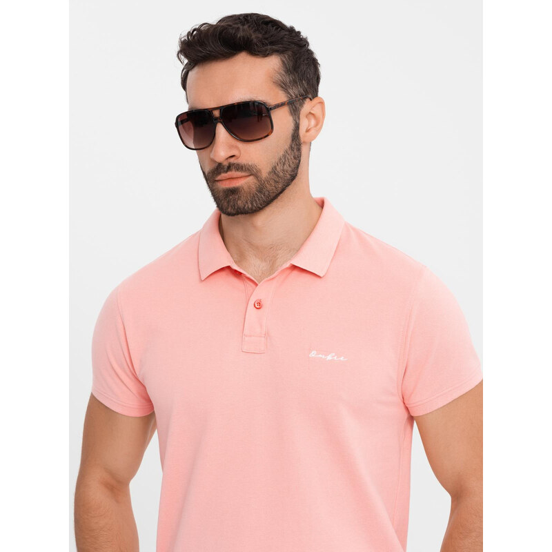Ombre Cotton pique knit polo shirt - pink 64793374