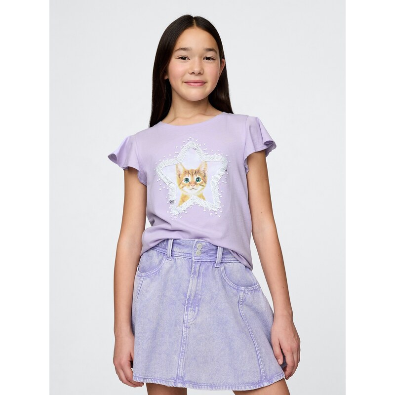 E-shop GAP Kids T-shirt with sequins - Girls