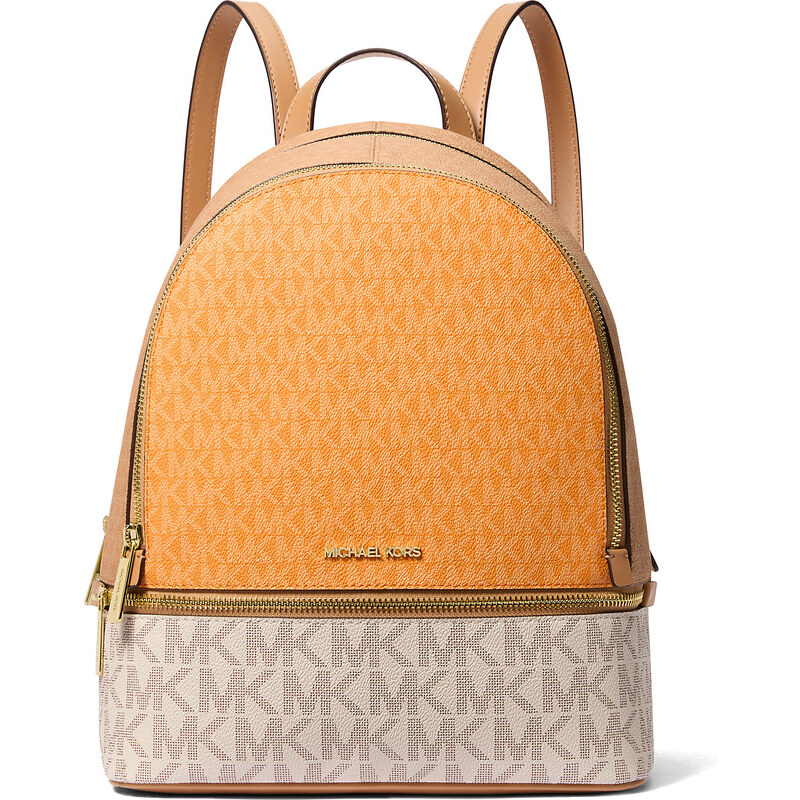 Michael Kors Batoh Rhea Medium Signature Logo Backpack Pop Orange 63855023