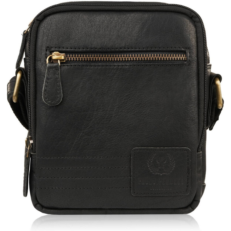 Paolo Peruzzi Pánska kožená taška cez rameno vintage | čierna SI-35-BL 59705936